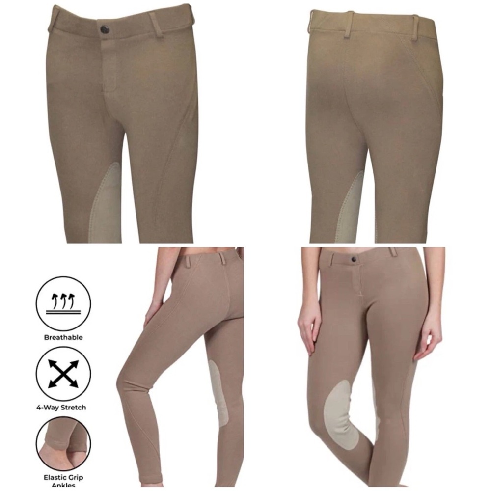 NEW Women Riding Breeches Full Seat Pants New With Tags TAN 38R /XL EQUESTRIAN